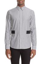 Men's Givenchy Band Applique Stripe Woven Shirt