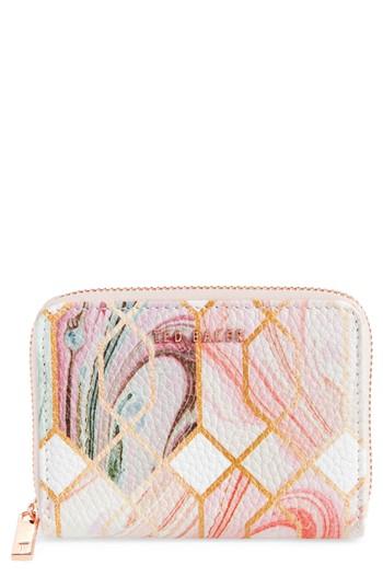 Women's Ted Baker London Small Sea Of Clouds Coin Purse - White