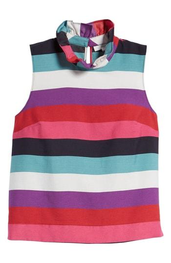 Women's 1901 Ruffle Neck Stripe Blouse - Pink