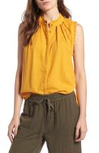 Women's Treasure & Bond Pleat & Ruffle Top, Size - Yellow