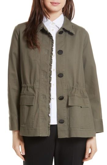 Women's Kate Spade New York Ruffle Military Jacket - Green
