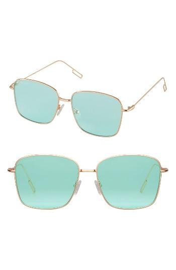 Women's Perverse Eva Square Sunglasses - Gold/ Green