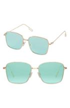 Women's Perverse Eva Square Sunglasses - Gold/ Green