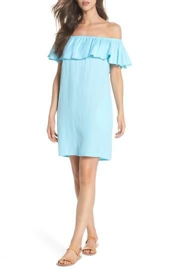 Women's Tommy Bahama Off The Shoulder Cover-up Dress - Blue