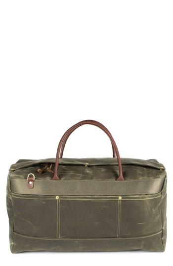 Men's Wood & Faulk Grand Tourer Waxed Canvas Duffel Bag - Green