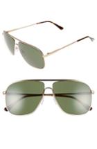 Men's Tom Ford 60mm Aviator Sunglasses - Srgld/grn