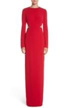Women's Pamella Roland Illusion Back Stretch Crepe Gown
