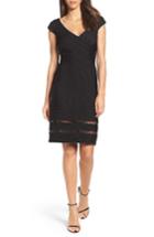 Women's Tadashi Shoji Mixed Media Sheath Dress - Black