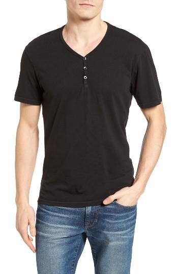 Men's The Rail Pigment Dyed Henley T-shirt - Black
