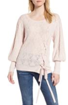 Women's Chelsea28 Tied Pointelle Knit Sweater, Size - Pink