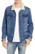 Men's Blanknyc Fleece Collar Denim Trucker Jacket - Blue