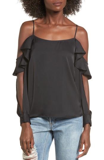 Women's L'academie The Open Sleeve Blouse - Black