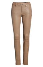 Women's Ag The Legging Super Skinny Leather Pants - Beige