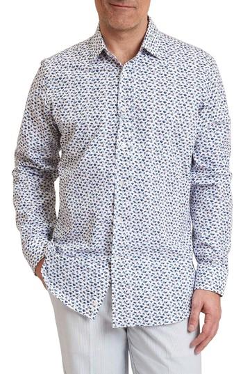 Men's Robert Graham Snapshot Regular Fit Camera Print Sport Shirt - White