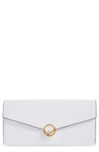 Women's Fendi Logo Flap Leather Continental Wallet - White