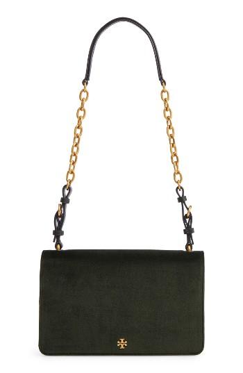 Tory Burch Sadie Velvet Shoulder Bag - Green