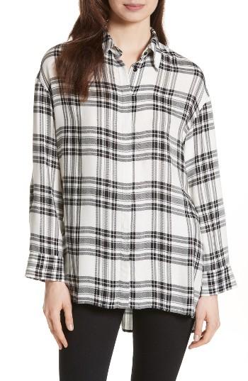 Women's Alice + Olivia Mellie Oversize Roll Cuff Shirt - White