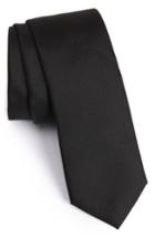 Men's Calibrate Veloutine Woven Silk Skinny Tie, Size - Black