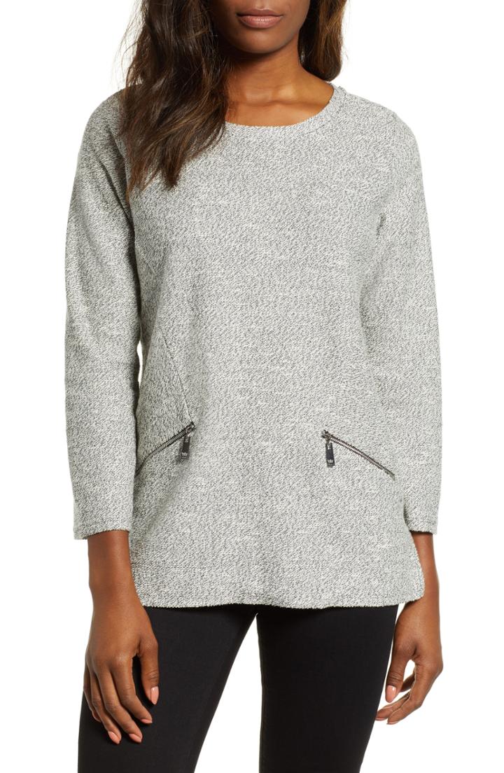 Women's Lucky Brand Ruffle Cuff Border Print Top