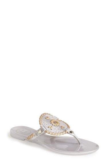 Women's Jack Rogers 'georgica' Jelly Flip Flop M - Metallic