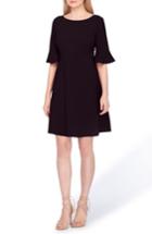 Women's Tahari Ruffle Sleeve A-line Dress - Black