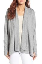 Women's Caslon Jersey Thumbhole Cardigan, Size - Grey