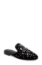 Women's Giuseppe Zanotti Embellished Velvet Loafer Mule .5 M - Black
