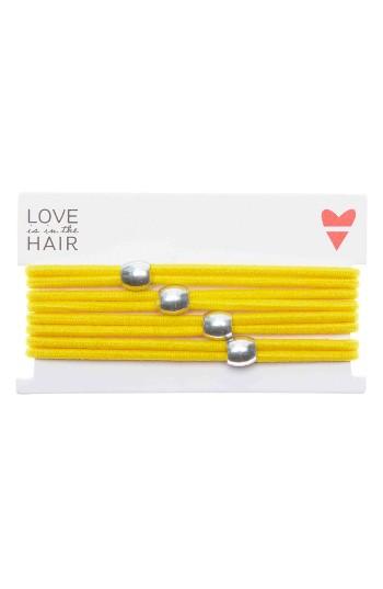Love Is In The Hair Racer 4-pack Hair Ties, Size - Yellow