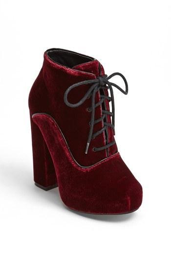 Shellys London 'potack' Bootie Womens Bordo Velvet