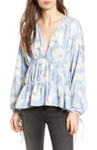 Women's Moon River Floral Tiered Top - Blue