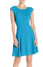 Women's Julia Jordan Cap Sleeve Fit & Flare Dress - Blue