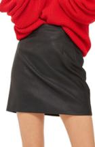 Women's Topshop Faux Leather Pencil Miniskirt Us (fits Like 14) - Black