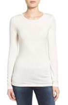 Women's Halogen Long Sleeve Modal Blend Tee, Size - Ivory