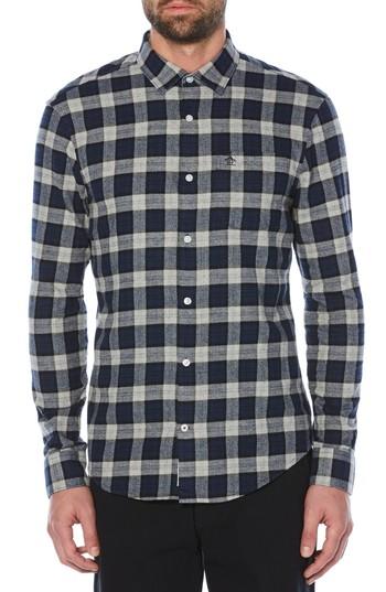 Men's Original Penguin Plaid Flannel Shirt - Blue