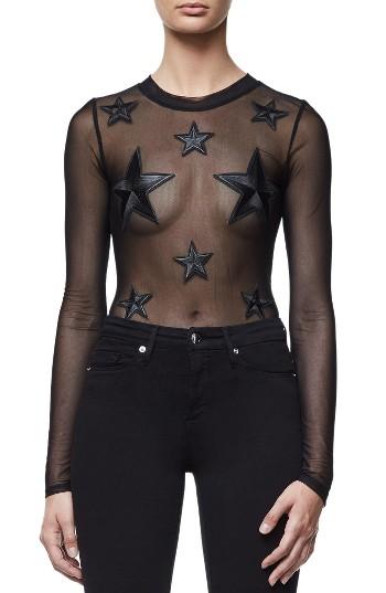 Women's Good Body Star Girl Bodysuit - Black