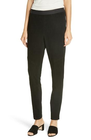 Women's Eileen Fisher Suede Front Leggings - Black