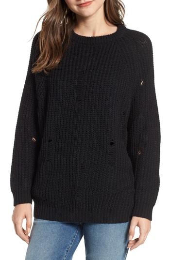 Women's Bishop + Young Simone Distressed Shaker Sweater - Black