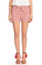 Women's Sezane Giovanni Gingham Shorts Us / 34 Fr - Red