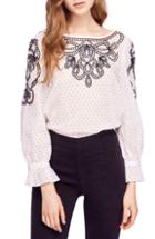 Women's The Great. Wish Embroidered Silk Top
