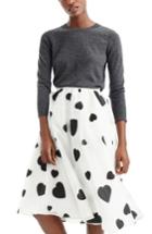 Women's J.crew Heart Print Organza Skirt