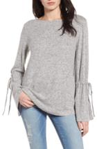 Women's Caslon Cozy Bell Sleeve Top, Size - Grey