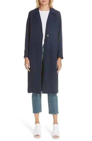 Women's Sandro Esable Notch Collar Coat Us / 38 Fr - Blue