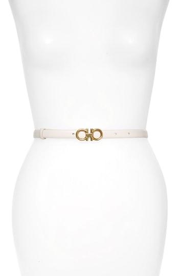 Women's Salvatore Ferragamo X-small New Gancini Leather Belt - Jasmine Flower