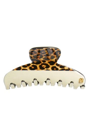 Alexandre De Paris Vendome Leopard Print Hair Clip, Size - Beige