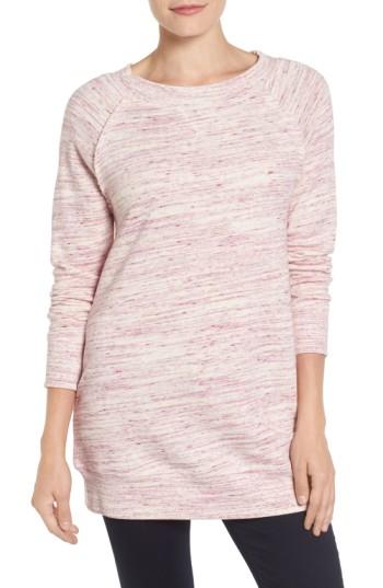 Women's Caslon Space Dye Tunic Sweatshirt - Pink