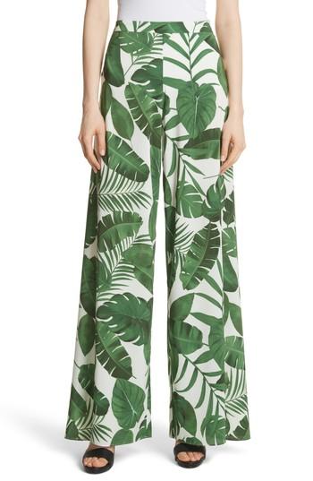 Women's Alice + Olivia Athena Print Wide Leg Pants - Green