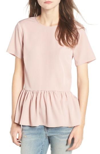 Women's Hinge Tie Back Peplum Top, Size - Pink