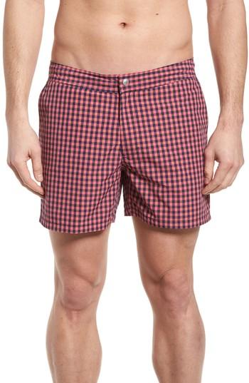 Men's Bonobos Gingham 5-inch Swim Trunks - Blue