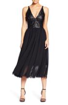 Women's Dress The Population Catalina Tea Length Fit & Flare Dress