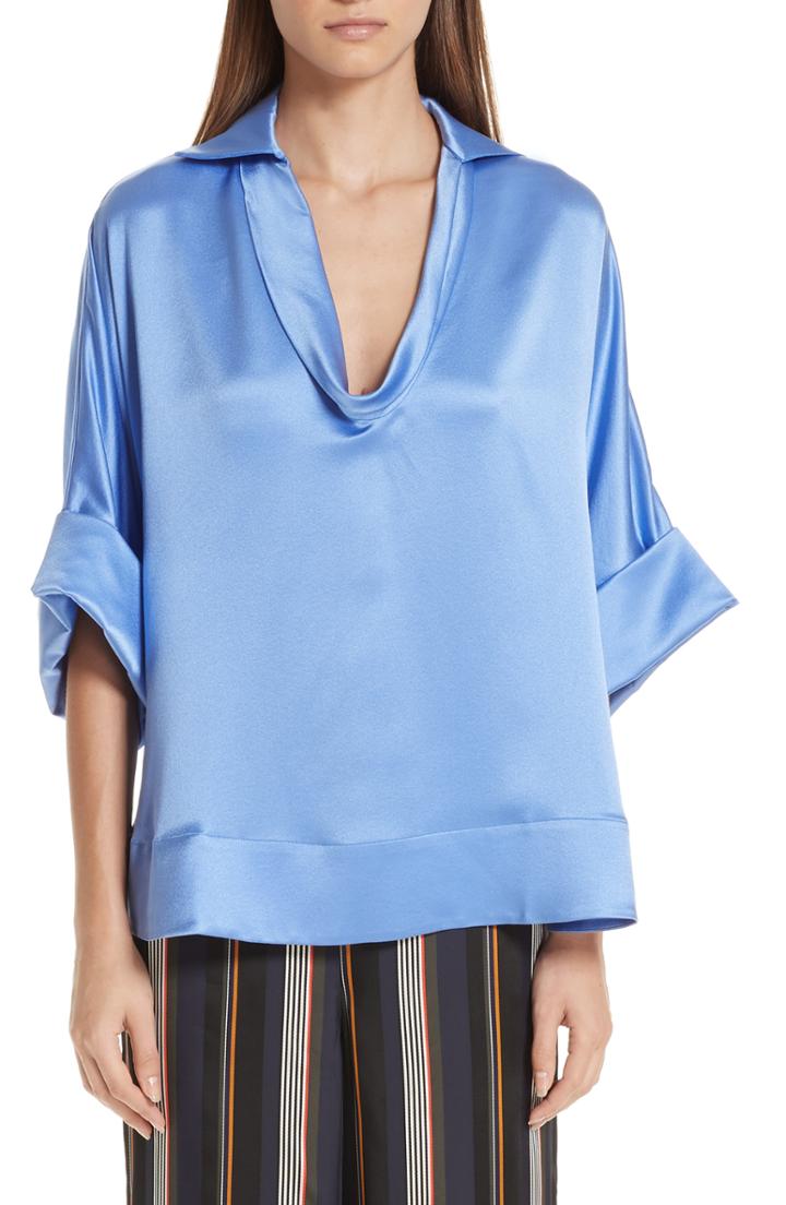 Women's Roksanda Mai Cowl Neck Silk Blouse Us / 8 Uk - Purple